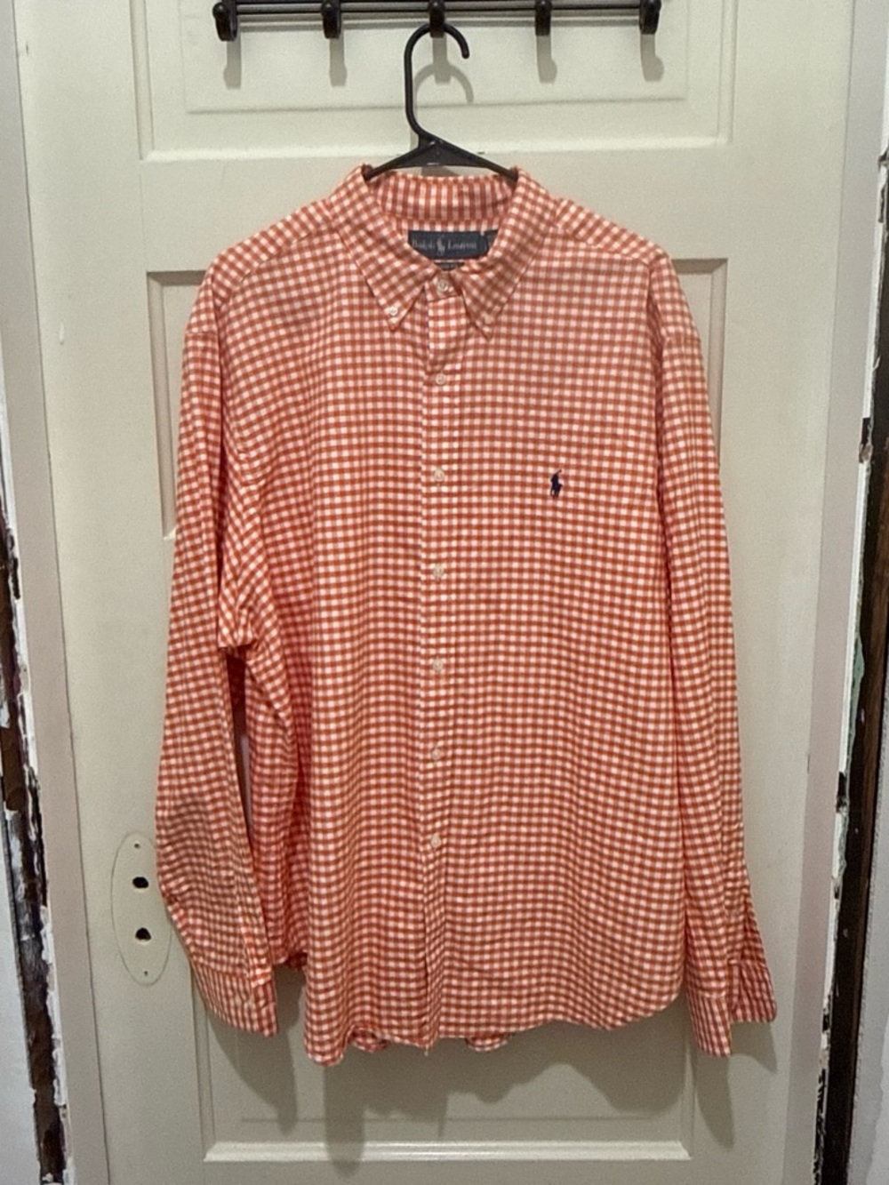 Ralph Lauren Orange Gingham Button-Down Shirt